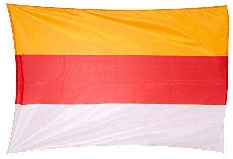 Fahnen Kössinger, Hissflagge im Querformat, Fahne Bundesland Kärnten, Hissfahne ohne Wappen, hochwertiger Siebdruck, brillante Farben, gold-rot-weiß, reißfest, 250 x 150 cm, 3,75 m² Fläche
