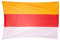 Fahnen Kössinger, Hissflagge im Querformat, Fahne Bundesland Kärnten, Hissfahne ohne Wappen, hochwertiger Siebdruck, brillante Farben, gold-rot-weiß, reißfest, 250 x 150 cm, 3,75 m² Fläche