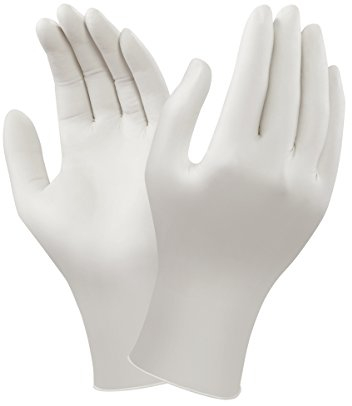 Ansell VersaTouch 92-220 Nitril Handschuhe, Chemikalien- und Flüssigkeitsschutz, Weiß, Größe 7.5-8 (100 Handschuhe pro Spender)