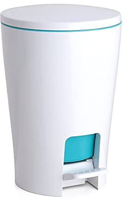 TATAY Papelera Baño con Pedal Diabolo 5L | Interior Extraíble con Asa | Diseño Práctico y Fácil de Limpiar | Plástico de Gran Resistencia | 19 x 21 x 28,2 cm – Turquesa