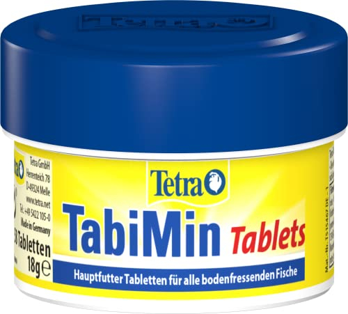 Tetra Tablets TabiMin - Tabletten Fischfutter für alle Bodenfische, z.B. Welse, Schmerlen oder bodengründelnde Barben, 58 Tabletten Dose