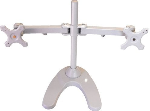 Cable Mountain Twin LCD Monitor Screen Desk Stand - Freestanding or screw down