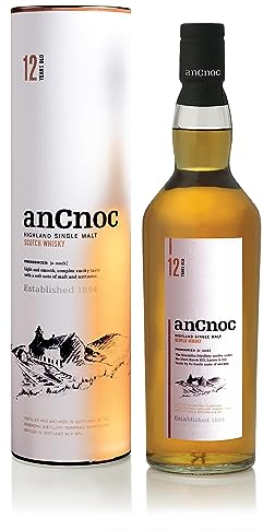 anCnoc 12 Year Old Highland Single Malt Scotch Whisky, 40% ABV, American Oak Ex-Bourbon Cask Matured, 70cl, Multi Award Winner, Knockdhu Distillery