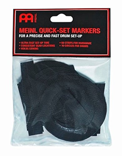 Meinl Cymbals Quick Set Markers – 70 Stück – Schlagzeug Hardware Klettband Markierungen – Drum Zubehör, Schwarz (MQSM)