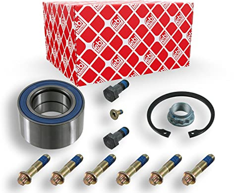 febi bilstein 08221 Wheel Bearing Kit with fastening screws, axle nut and circlip, pack of one