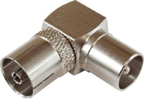 K M Electronics® Right Angle Tv Aerial Plug Coax Cable Plug To Socket Adaptor