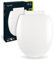 'aquaSu® WC-Sitz mit Absenkautomatik, Dora in Weiß, Thermoplast Toilettensitz mit Rückbrett, Standard O-Form universal, Klodeckel & Klobrille mit Soft-Close Automatic, 21903 7