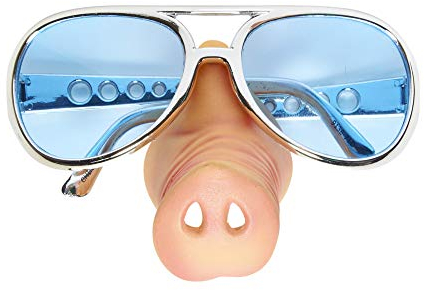 Widmann 11976 - Brille, mit Schweinsnase, blaue Gläser, Kostümzubehör, Accessoire, Schwein, Karneval, Mottoparty