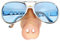 Widmann 11976 - Brille, mit Schweinsnase, blaue Gläser, Kostümzubehör, Accessoire, Schwein, Karneval, Mottoparty