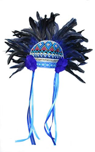 KarnevalsTeufel.de Inka-Kopfschmuck, sortierte Farben, Indianer, Inka, Maja (blau)
