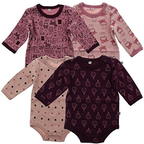 Pippi made with love Baby - Mädchen Body Ls Ao-printed (4-pack) Formender Body (4er Pack)