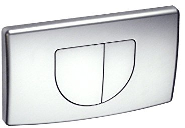 Cornat Betätigungsplatte VWC19 - mit 2-Mengenspülung - chromfarbig / matt - inklusive Betätigungsbolzen - Kunststoff / Drückerplatte WC / Toilettenspülung Drücker / Betätigungsplatte WC / APV2