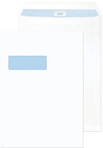 Q-Connect C4 Envelope 100 gsm Window Peel and Seal - White, Pack of 250