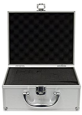 ROC Cases A012 Grey Protective Flight Case L250xW200xH125mm with Cubed Foam Insert and Lid Foam, Safe Storage Toolbox