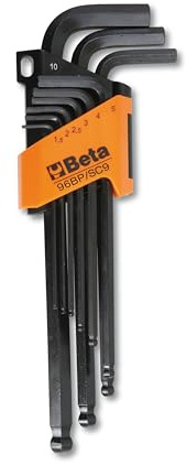 Beta 96BP Set of 9 Ball End Hex Key Allen Wrenches, Metric 1.5mm-10mm