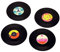 Vinyl Glasuntersetzer im 4er Set - Schallplatte Untersetzer Platte Unterleger Platte