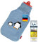 Snoozy® Wärmflasche mit weichen und kuschligen Bezug XXL mit 2 Liter Volumen für langanhaltende Wärme; 100% Naturkautschuk (Pinguin)