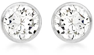 Carissima Gold Damen 9k (375) Weißgold 5 mm Rund Cubic Zirkonia Ohrstecker 1.48.9929
