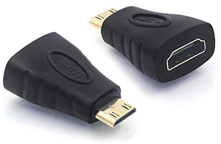 VCE Adaptador HDMI a Mini HDMI,Conector Mini HDMI a HDMI 4K Compatible con Raspberry Pi Zero W, Cámara, Video Cámara, DSLR, Tableta, Tarjeta de Video-2 Unidades
