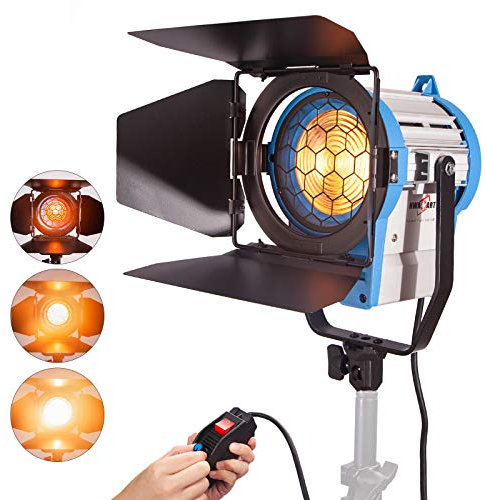 Pyxelstudio Foto Fresnel Wolfram Spotlight 650W, Studio Projektor Fotolicht Video Mandarin Dauerlicht mit Halogenlampe