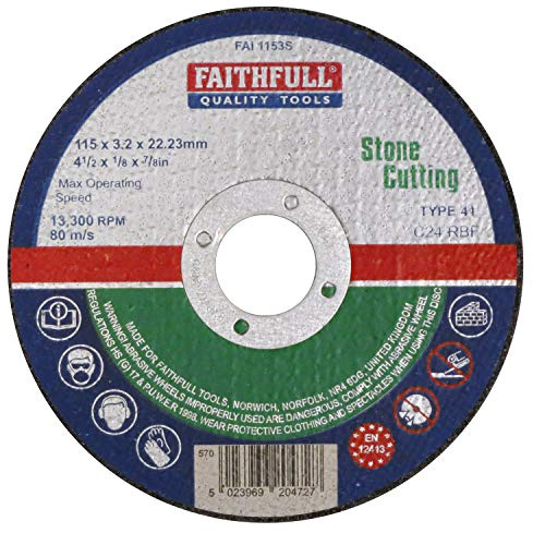 Faithfull FAI1153S Stone Cutting Disc 115mm x 3.2 x 22.23