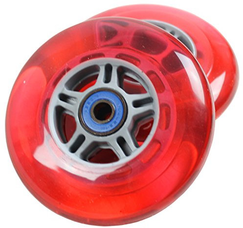 TGM Skateboards 2 Scooter-Räder mit ABEC 7 Kugellagern für Razor Scooter, 100 mm (rot)
