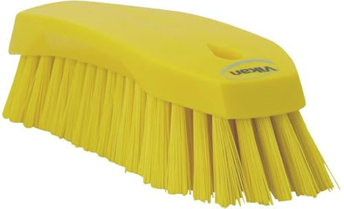 Vikan 38906 Hard Hand Brush, Yellow, Large, 200mm Length, 70mm Width, 60mm Height