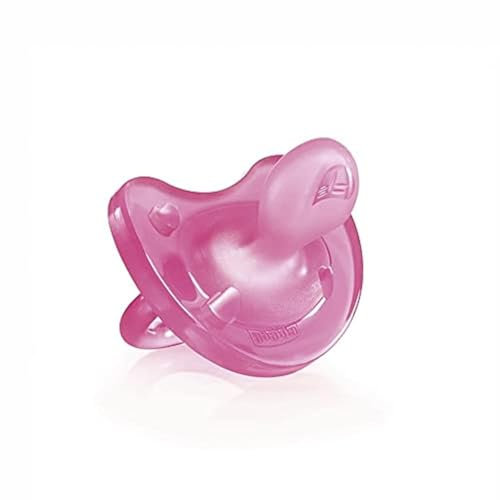 Chicco PhysioForma Silikon-Schnuller 0-6 Monate, 1 Stück, Weicher und Zarter Schnuller, Unterstützt Physiologische Atmung und Fördert Korrekte Entwicklung des Mundes, rosa