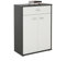 IDIMEX Buffet Calais, Commode Meuble de Rangement avec 1 tiroir et 2 Portes, en mélaminé Gris Mat et Blanc Mat