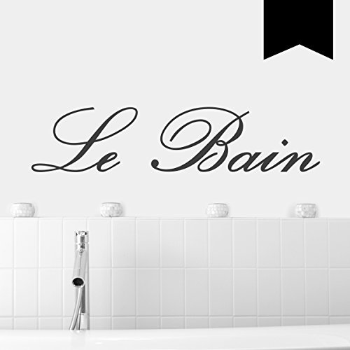 Wandkings Wandtattoo Le Bain (das Badezimmer) 70 x 16 cm schwarz - erhältlich in 33 Farben