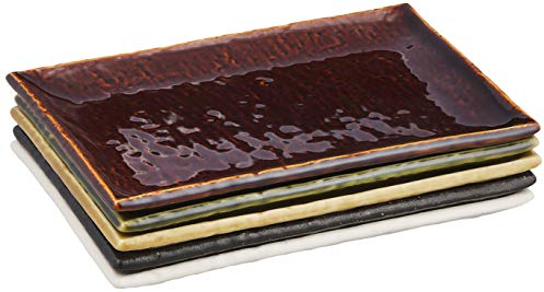 [5 Teller Set.] Saikai Keramik japanischen Stil, Rechteck Teller für gekochte Fisch, Tempura.... etc. 13352