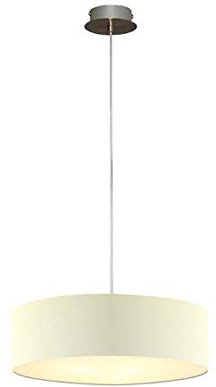 Lampenlux LED Pendellampe Pendelleuchte Bango Stoffschirm Beige Montur Silber Ø60 cm