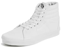 Vans Unisex Sk-8 High Top Sneakers, True White, 9 US Women/7.5 US Men
