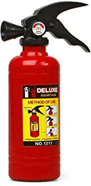 ATOSA mini extintor lanza agua rojo y negro de juguete 18x5,2cm