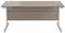 Office Hippo Heavy Duty Rectangular Cantilever Desk, Home Office Table + Integrated Cable Ports, PC Desk For Office or Home, 5 Yr Wty - White Frame/Grey Oak Top, 160cm x 80cm