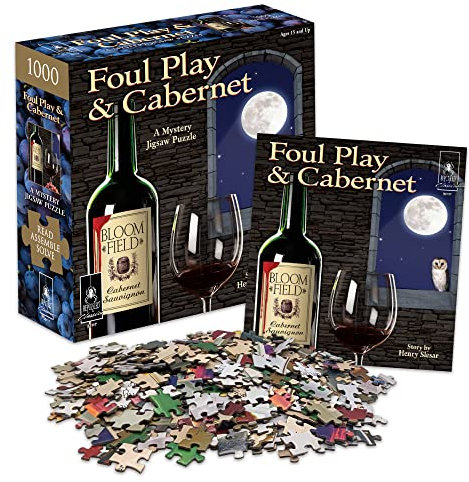 Foul Play & Cabernet 1000-Pc Murder Mystery Jigsaw Puzzle Adults Ages 15+