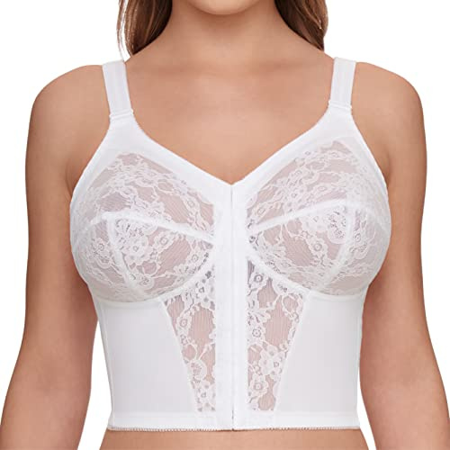 SUSA BH ohne Bügel Longline BH Classics I Bügelloser BH mit femininer Optik durch Spitzeneinsatz I Halbtransparenter BH mit 3-teilig genähten Cups