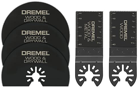 Dremel MM389 5-teiliges oszillierendes Werkzeug-Sortiment, perfekt für Holz, Metall, Kunststoffe, Trockenbauwände und mehr