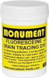 Monument Drain Tracing Dye Fluoresceine, Yellow-Green, 113g, Water Based, High Coverage, Pipes and Drains
