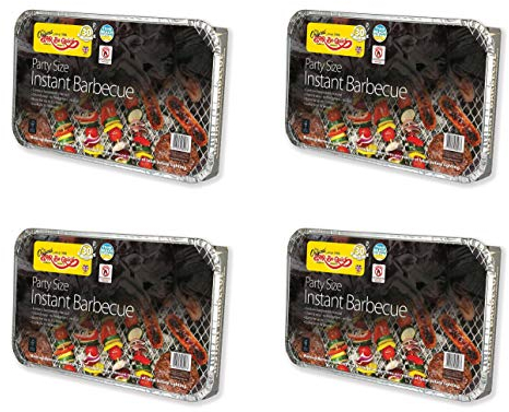 4 X Bar-Be-Quick Family Size - Quick BBQ-Packs Each Pack of Feeds To 10 Persons The Best World Leader In Disposable BBQ