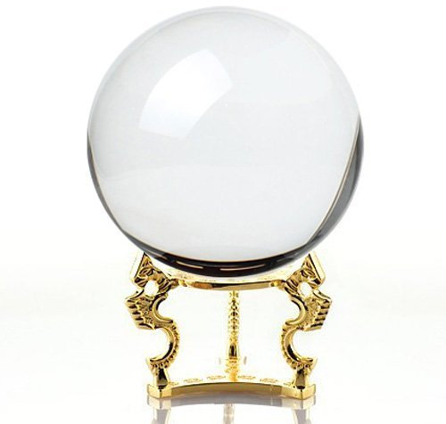 Amlong Crystal Amlong Crystal Kristallkugel, 110 mm, inkl. goldenem Drachenständer und Geschenkpackung