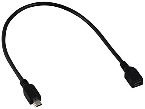 YCS Basics 1 Foot USB 2.0 Mini B Male to Mini B Female Extension Cable