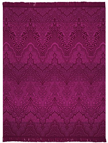 Biederlack Wohn- und Kuscheldecke, 60 % Baumwolle, Mit Fransen, 150 x 200 cm, Beerenrot, Exquisite Cotton Plus Persia, 646194, Rose