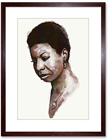 Wee Blue Coo Music Painting Portrait Evry Nina Simone Framed Wall Art Print