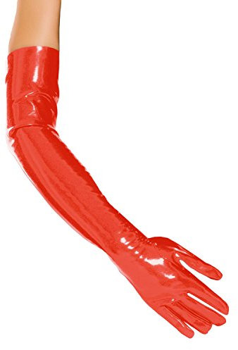 Insistline hautenge oberarmlange Datex Latex Handschuhe, XL rot