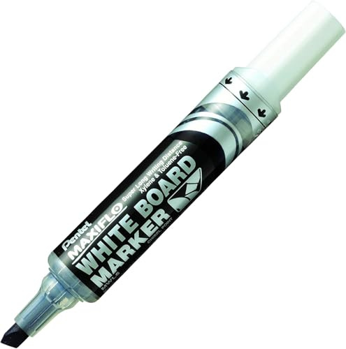 Pentel Maxiflo Green Label Whiteboard Marker with Wide Chisel Tip - Black