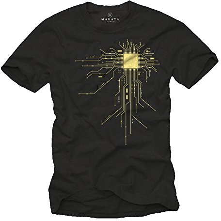 Cooles T-Shirt Geek CPU schwarz Größe S