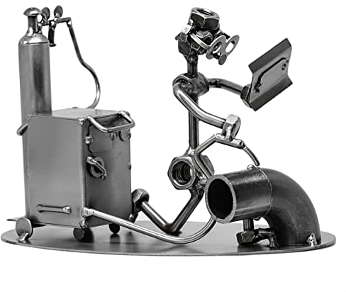 metalman24 Schraubenmännchen Schweisser - Handarbeit Geschenkidee Metallfigur Metallmännchen Stahlfigur Schraubenmännle - Deko für Büro & Zuhause