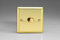 Varilight V-Com 1-Gang 2-Way Push-On/Off Rotary LED Dimmer 1 x 15-220W (max 30 LEDs) Victorian Brass KVP221