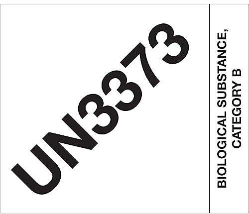 Tape Logic DL1404 Labels, UN3373 Biological Substance Category B, 4 x 4 3/4, Black/White, 500 Per Roll